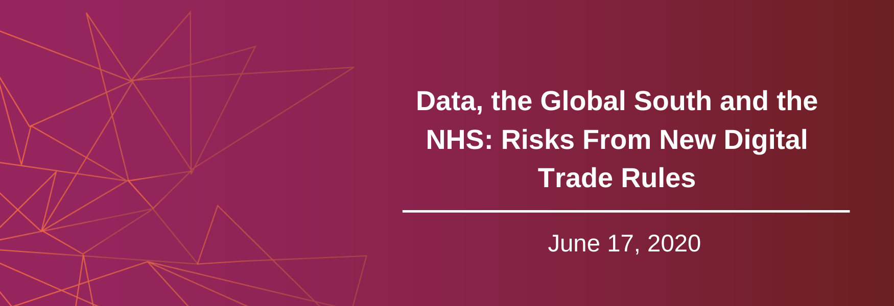 Data, the Global South and the NHS Risks From New Digital Trade Rules